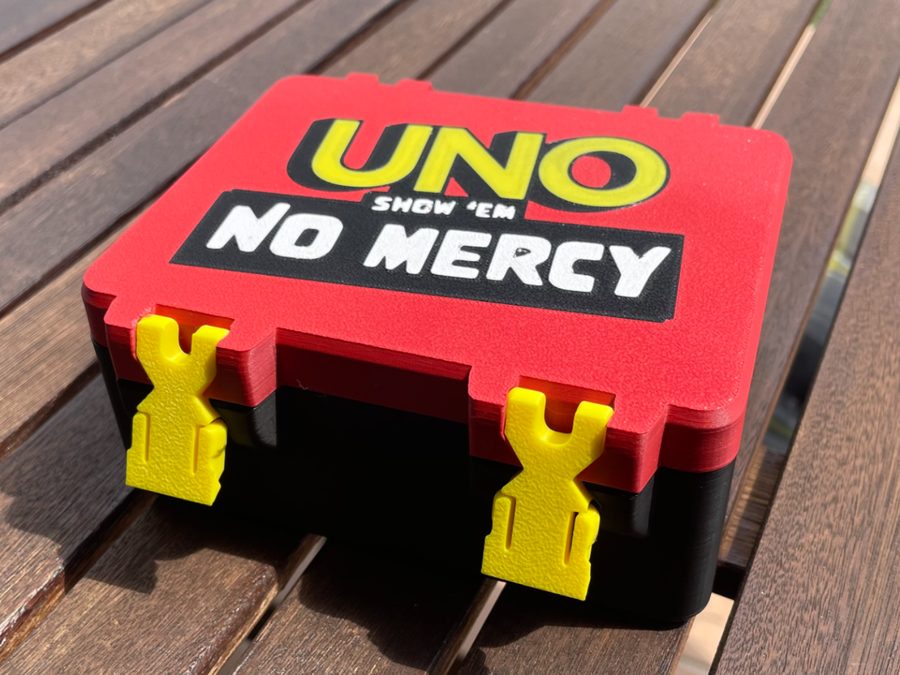 Scatola porta carte UNO No Mercy stampata in 3D
